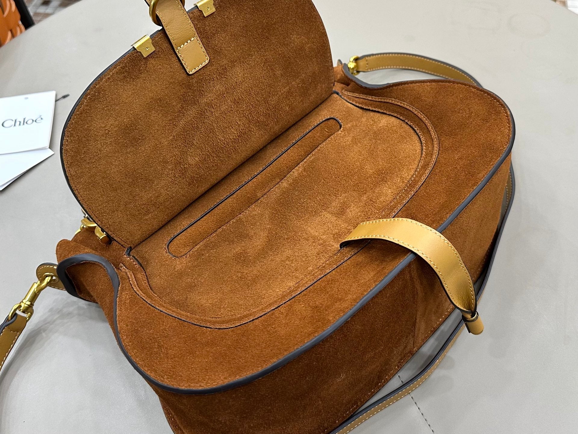 Chloe Marcie Bag Camel Suede 281247