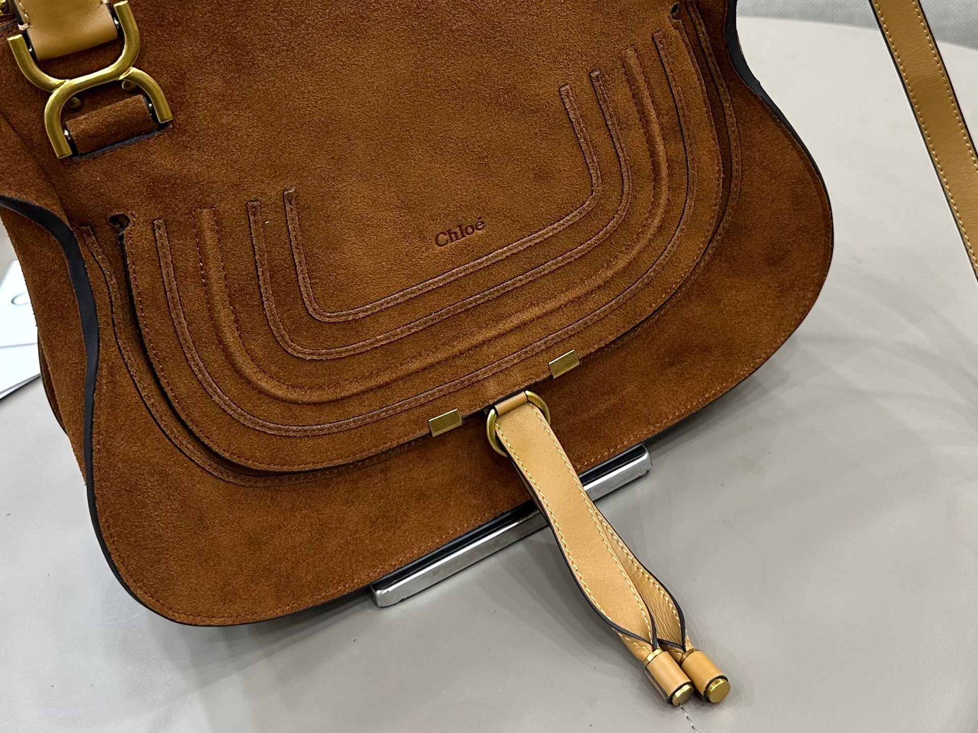 Chloe Marcie Bag Camel Suede 281247