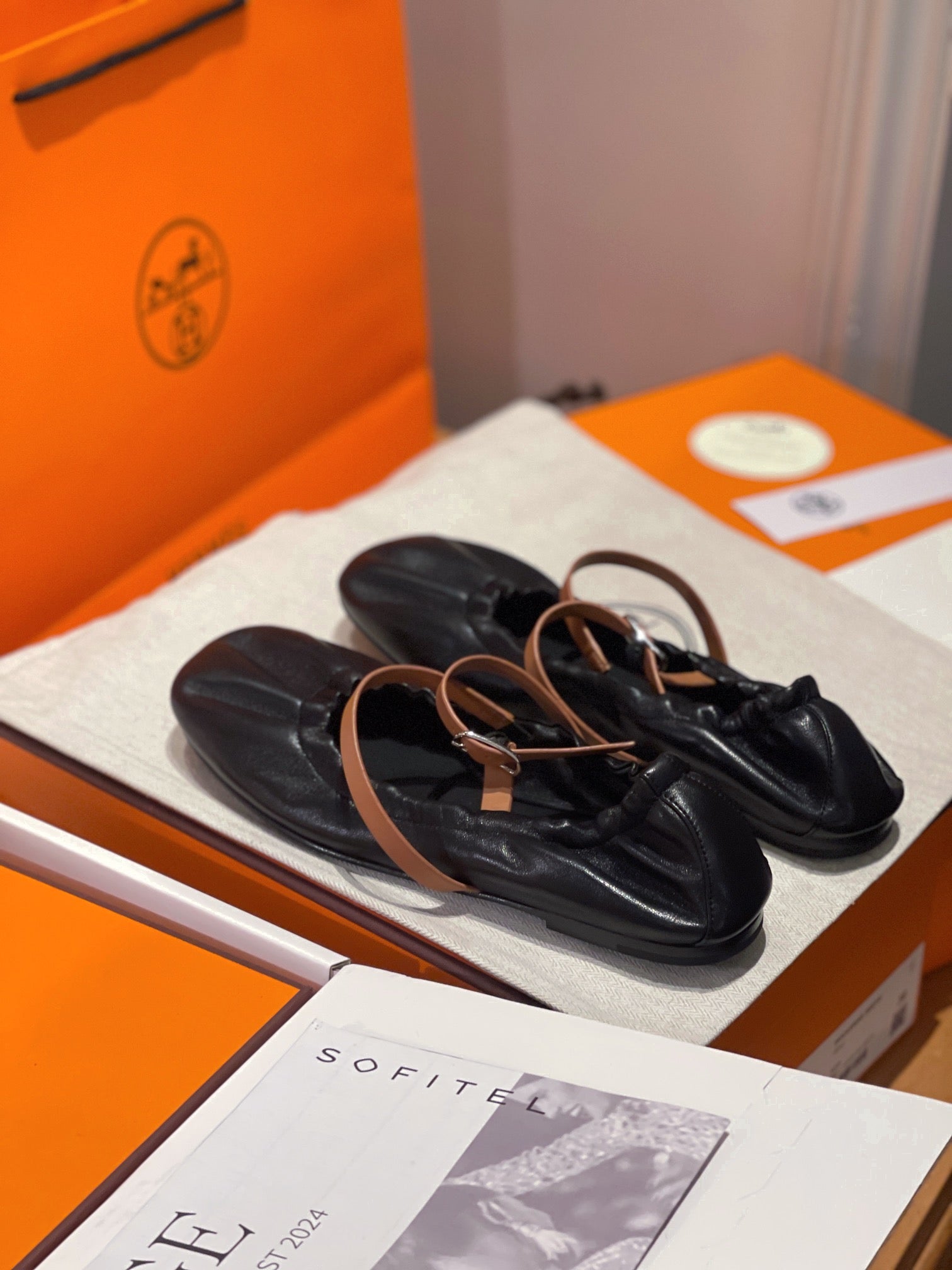 HM Jolly Ballet Flat In Black Lambskin 100081