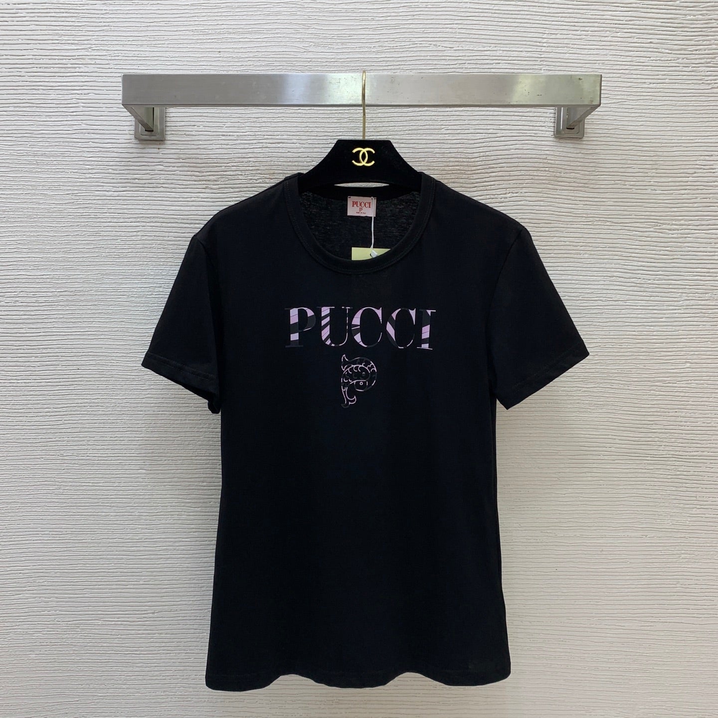 Pucci 26s Crew Neck Short Sleeve T-Shirt Black Cotton 410543