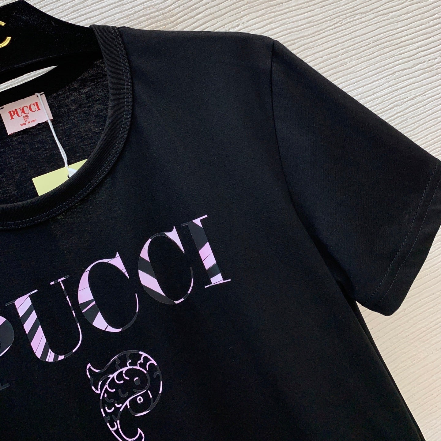 Pucci 26s Crew Neck Short Sleeve T-Shirt Black Cotton 410543