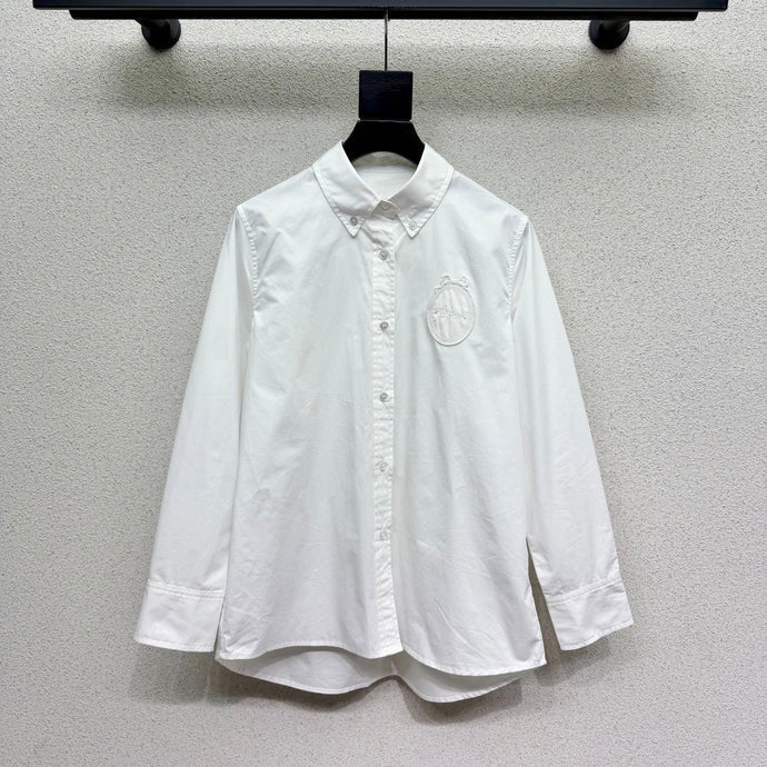Dior 2026 Embroidered Logo Shirt White Cotton 374551