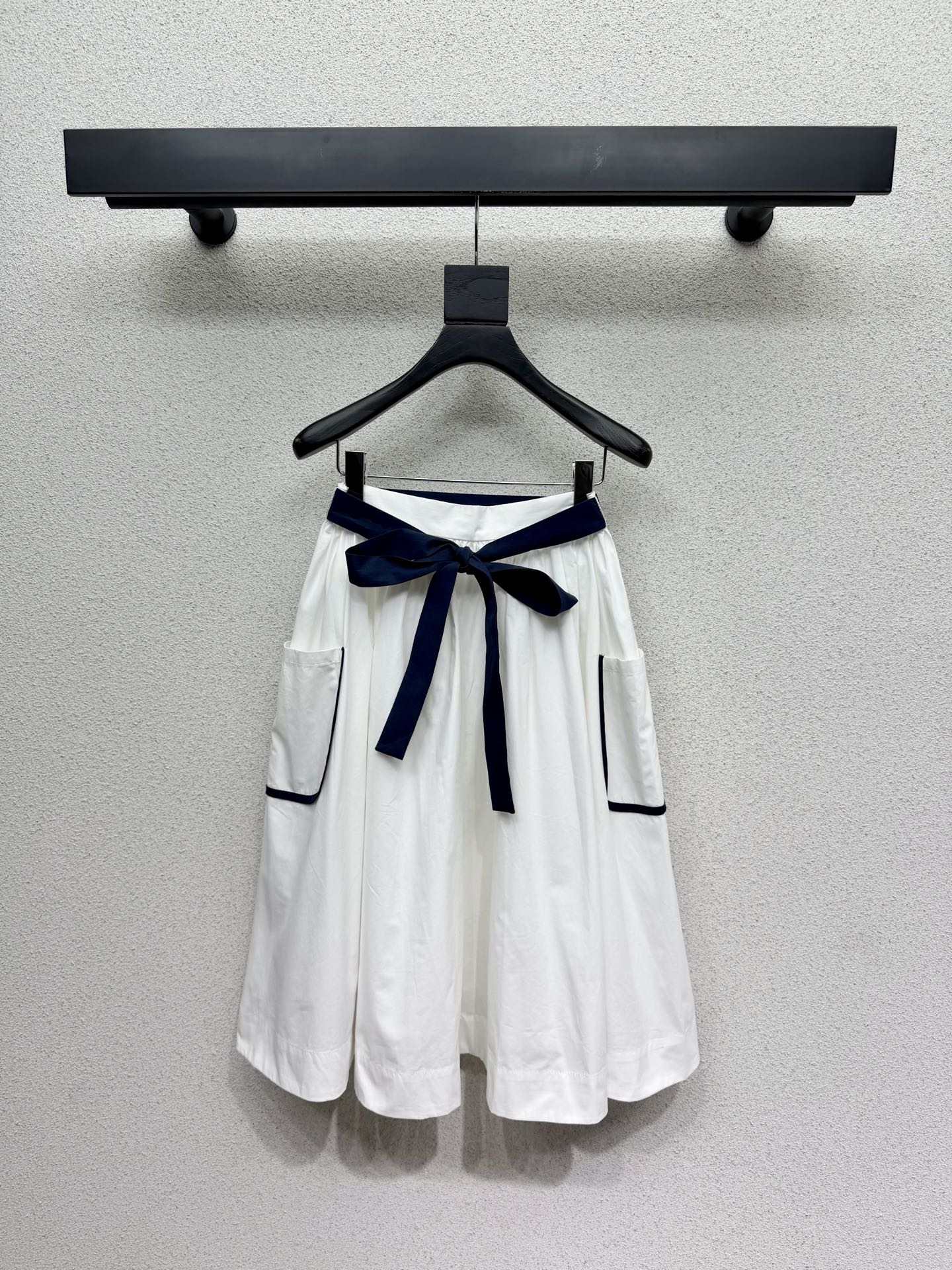 Prada Slubbed Toile Skirt White Cotton 381922