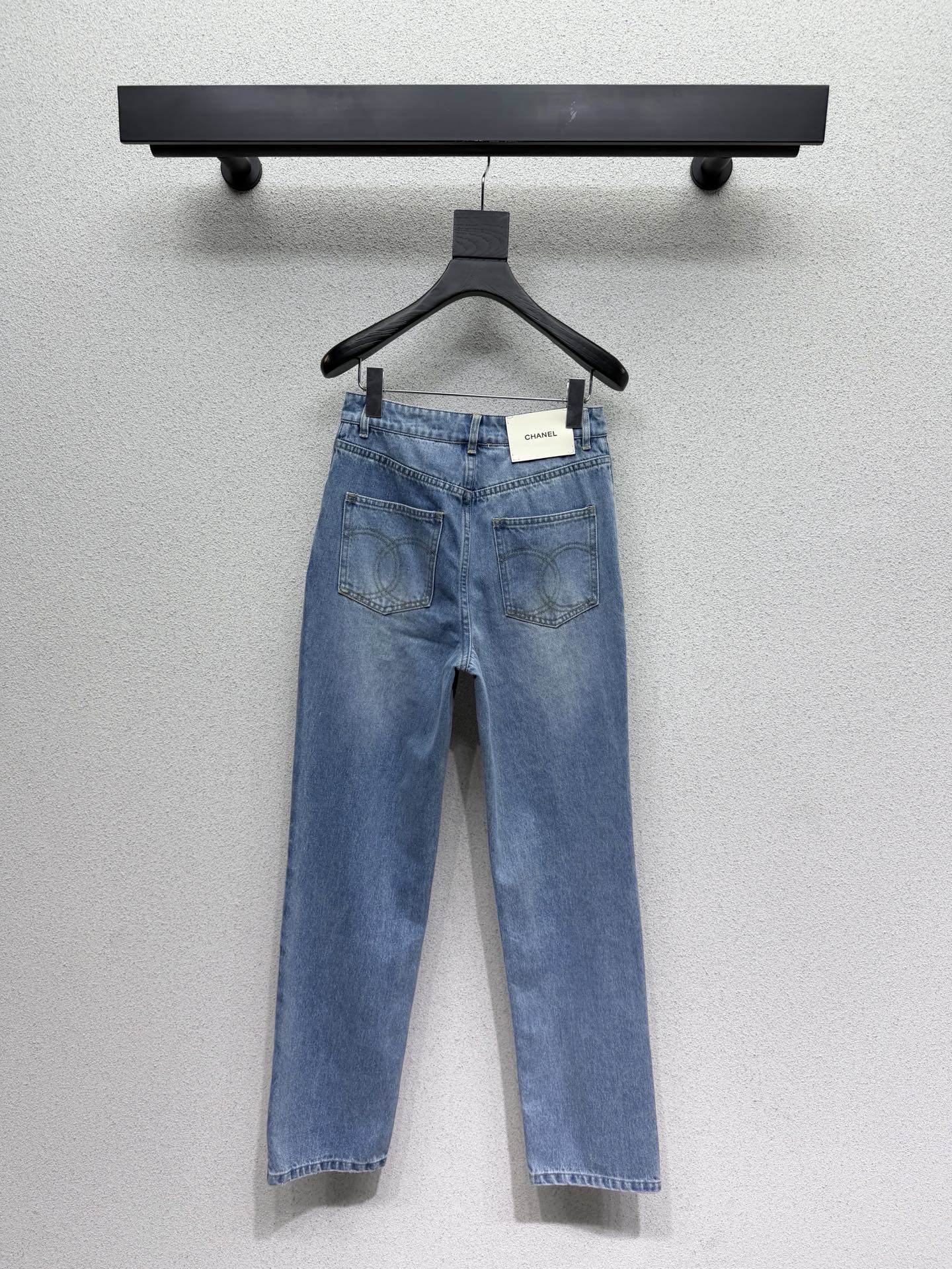 CC 26s Metal Buckle Pockets Jeans Washed Blue Denim 393612