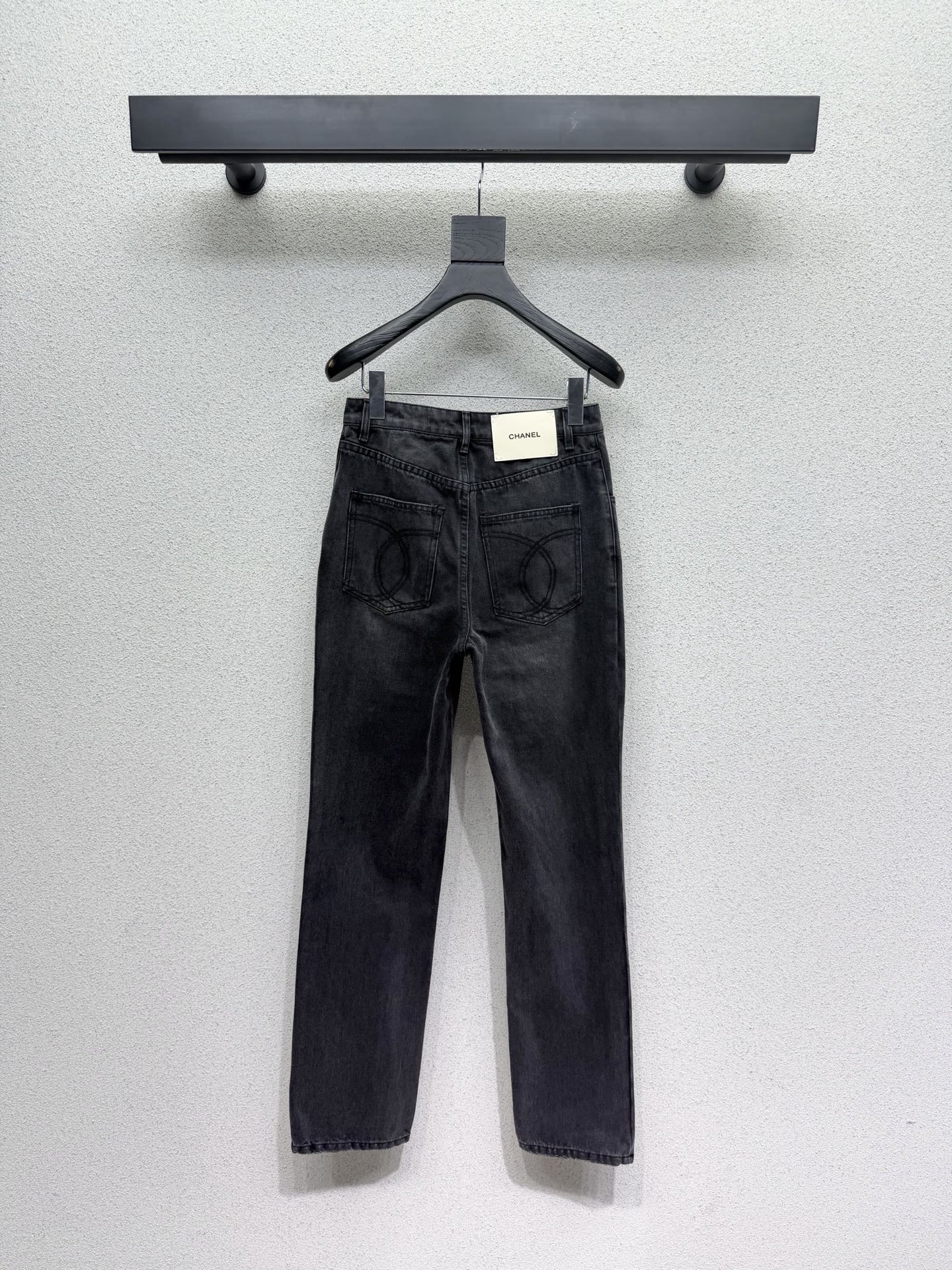 CC 26s Metal Buckle Pockets Jeans Dark Grey Denim 404485