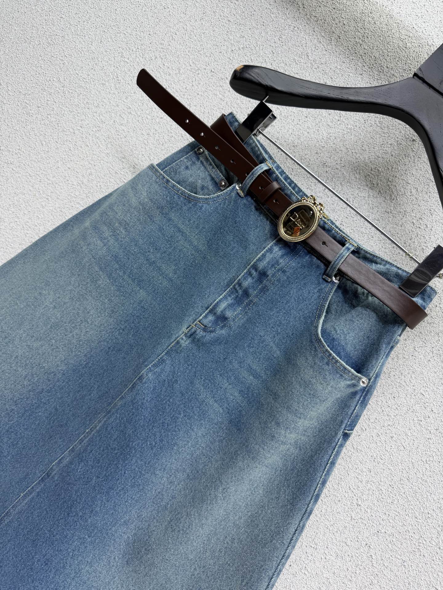 CD 26s Midi Skirts Washed Blue Denim 397750