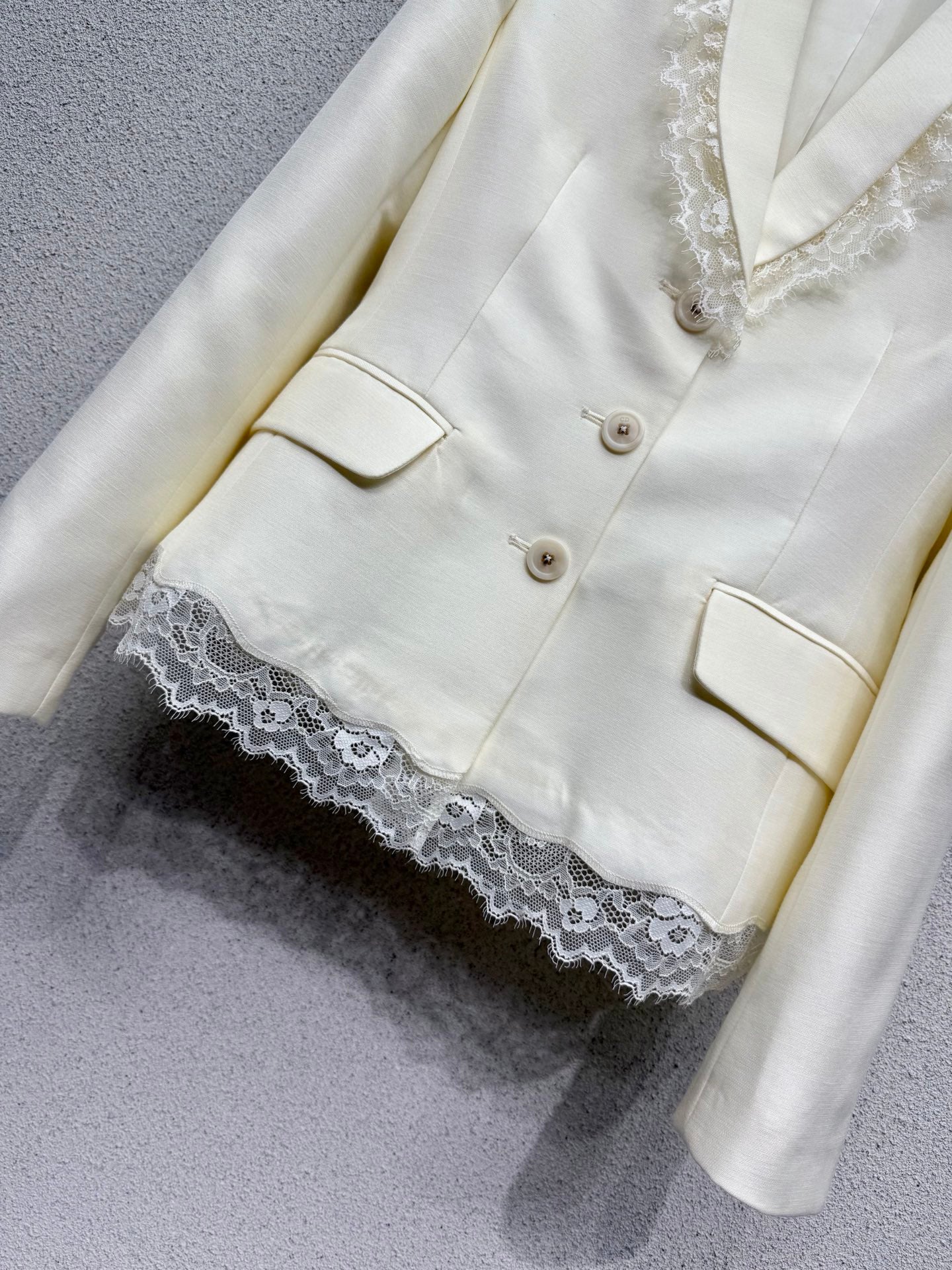 CD 26s Bar Jacket White Wool Silk Lace 398262