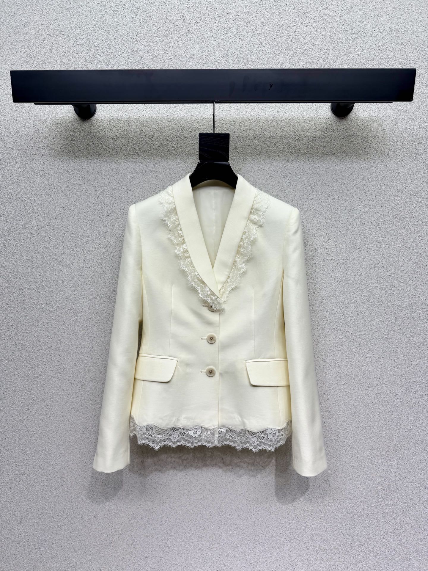 CD 26s Bar Jacket White Wool Silk Lace 398262