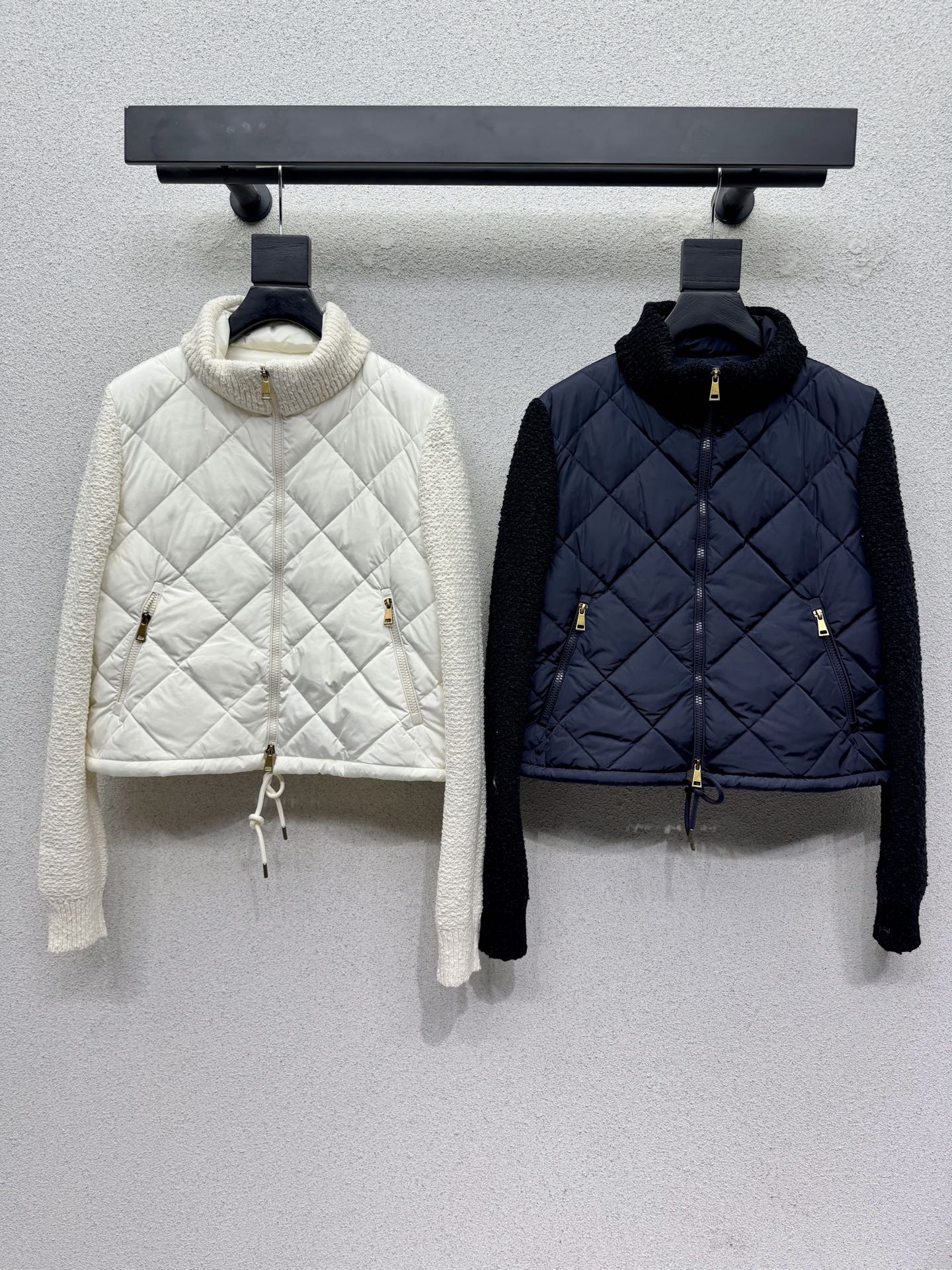 Moncler Padded Cardigan White Diamond Quilted Down 426813