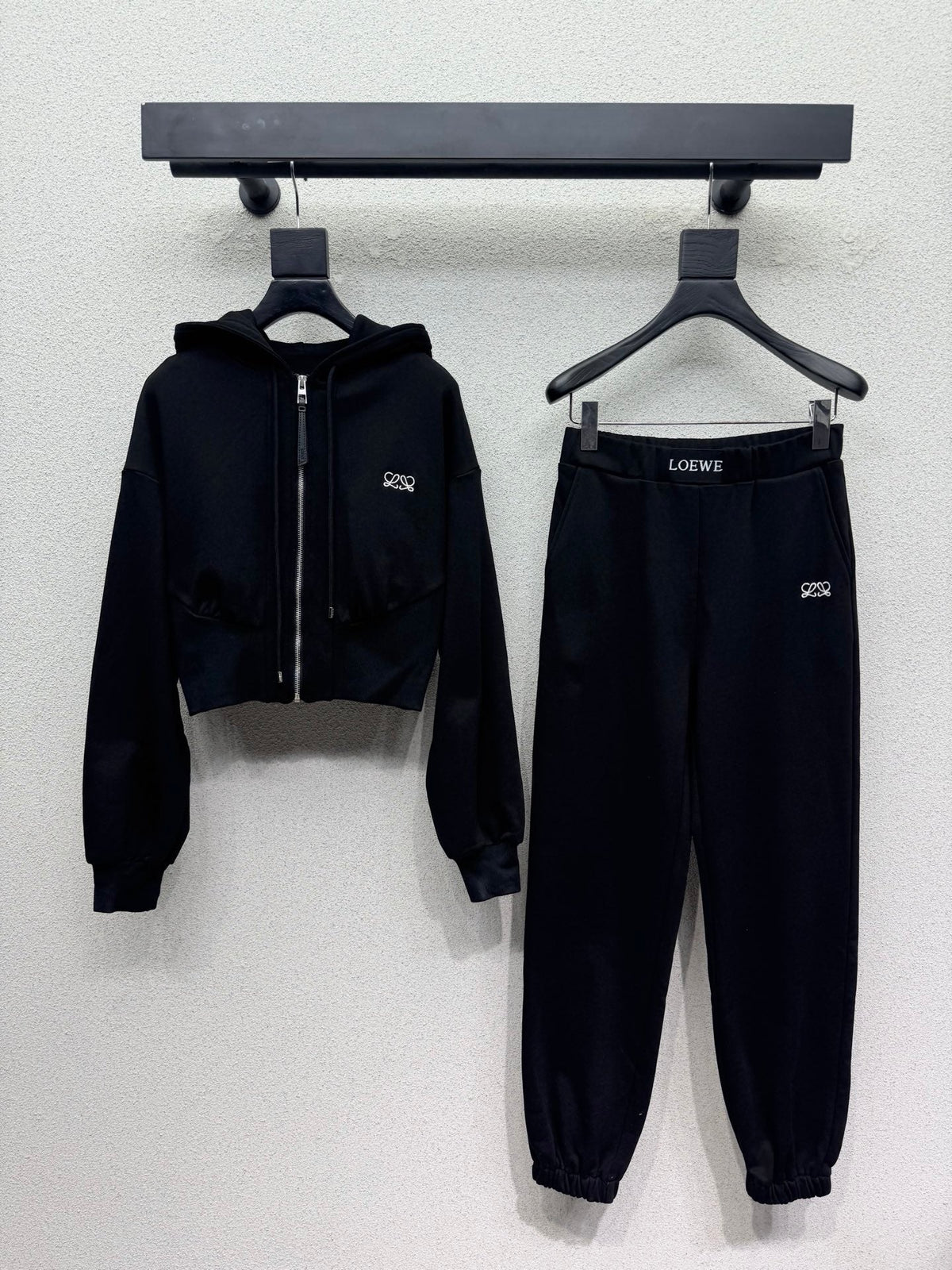 Loewe 26s Hoodie Sweatpants Set Black Cotton 439085