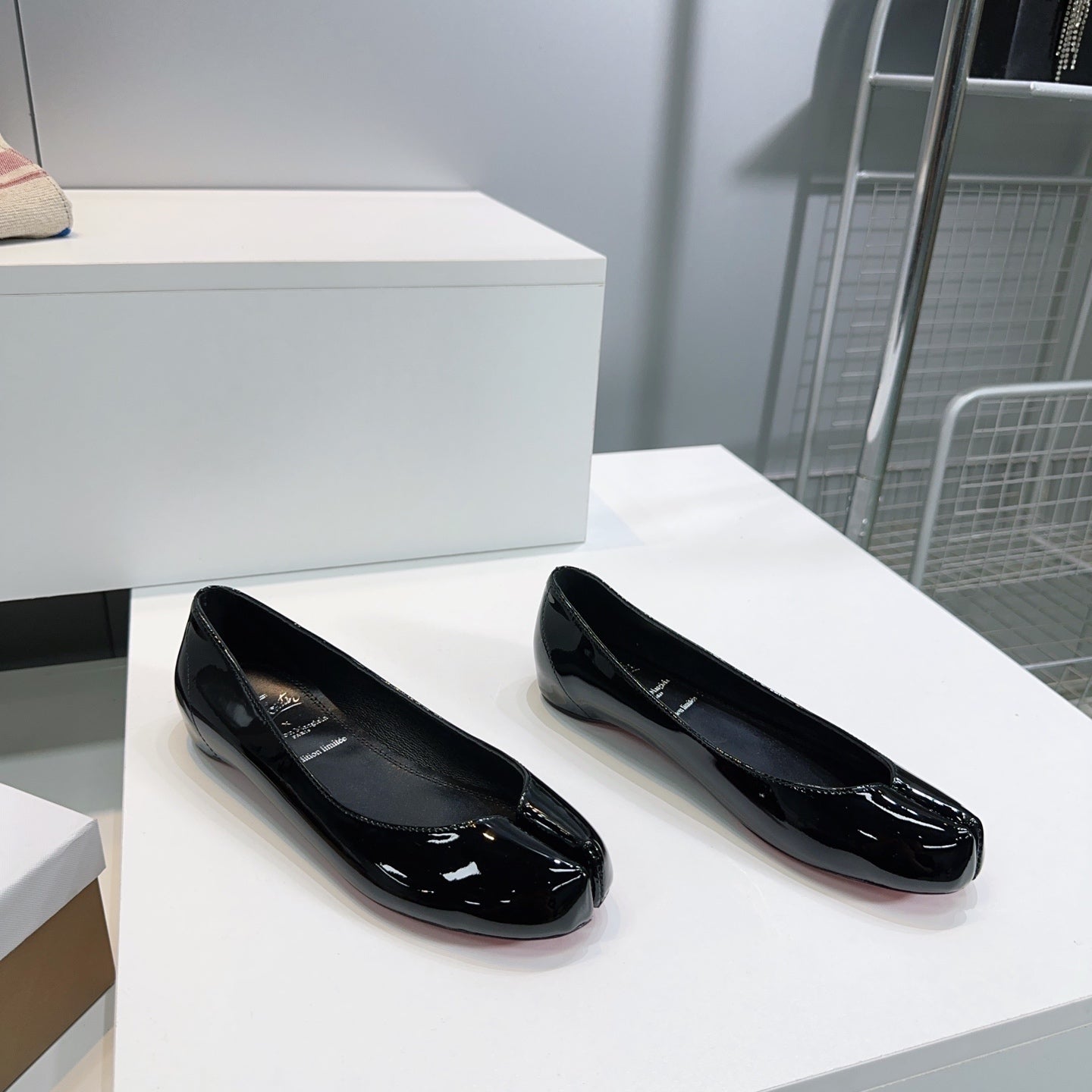CL x Maison Margiela Ballerina Flats Black Patent Leather 639689