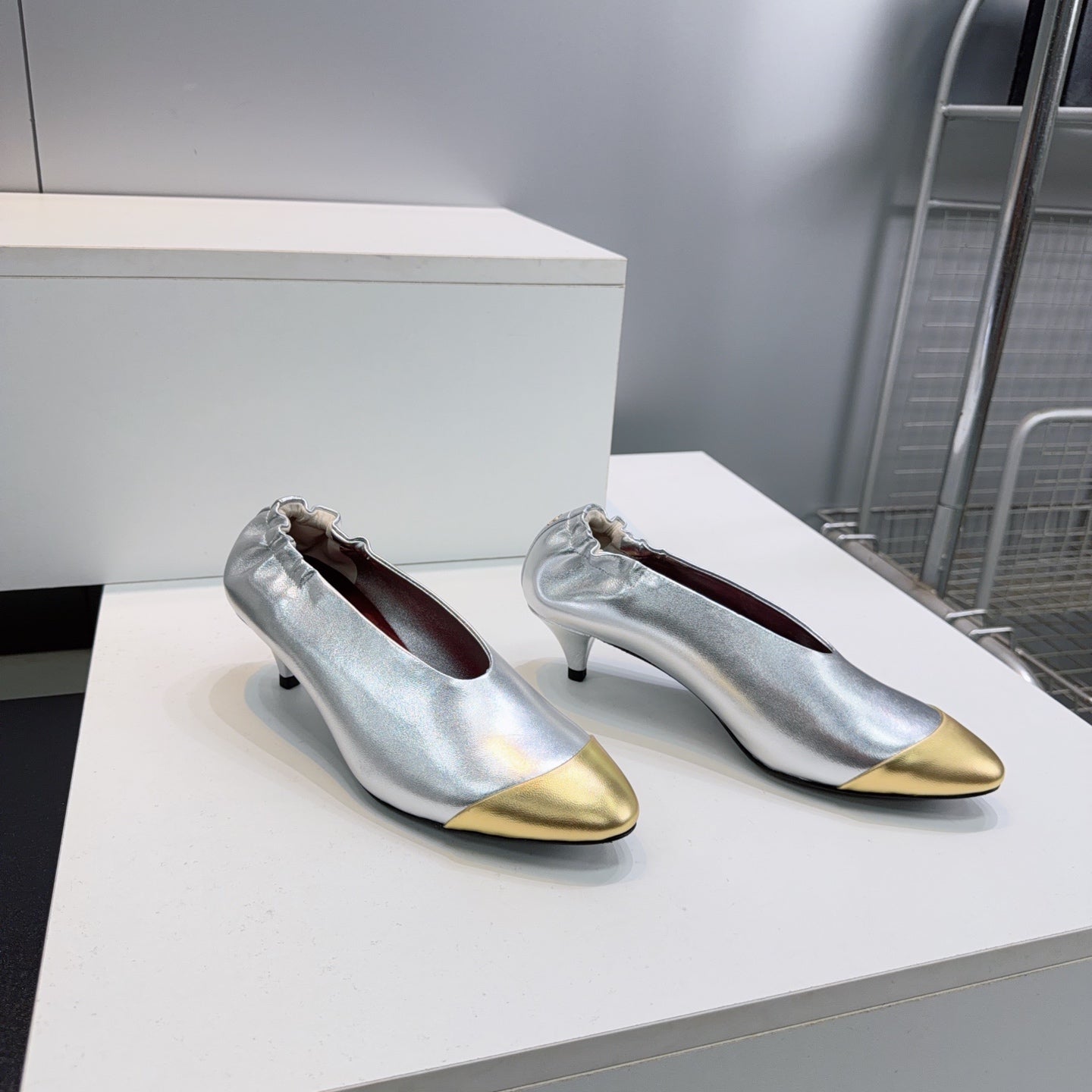 CC 2026 Pumps 4.5cm Gold Sliver Lambskin 741646