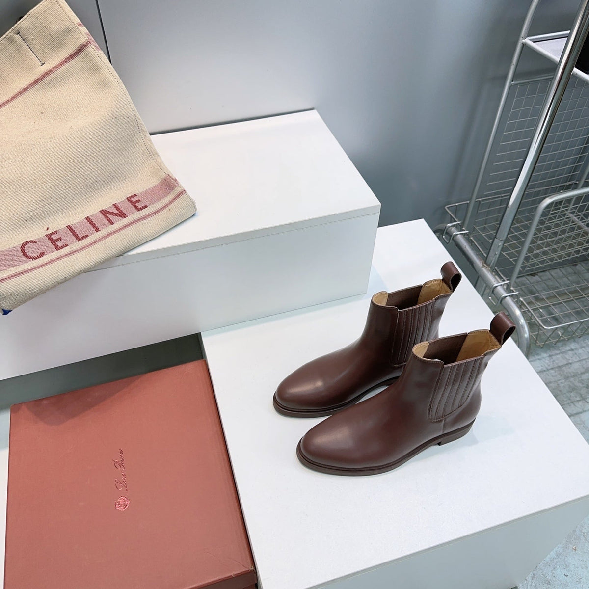 LP Horseriding Ankle Chelsea Boots 26s French Coffee Calfskin Leather 107402