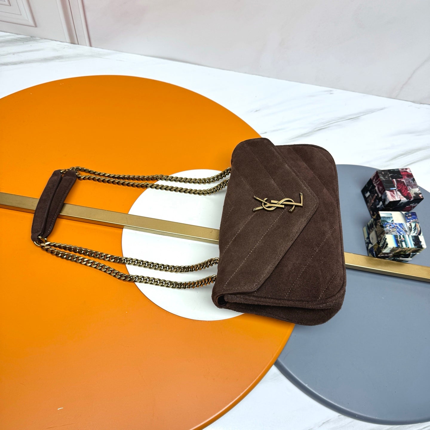 YSL Loulou Bag 29cm Coffee Suede 285667