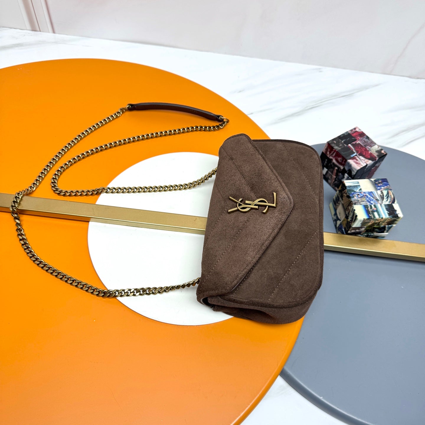 YSL Loulou Mini Bag 20cm Coffee Suede 285677