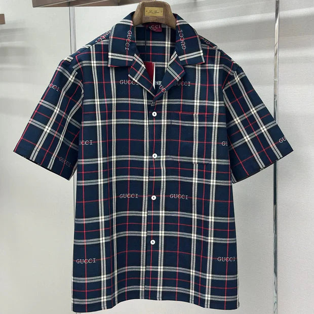 GC 2026 Men's Short-sleeved Shirt Navy Blue Red Cotton 699259