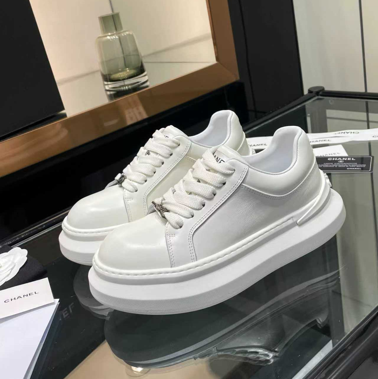 CC 26s Oversized Sneaker White Lambskin 935463