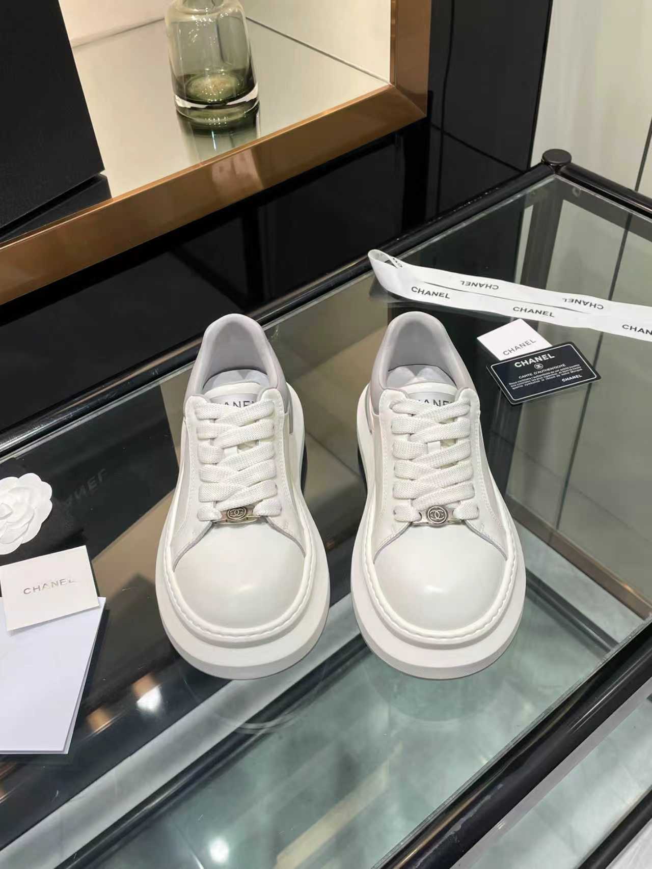 CC 26s Oversized Sneaker White Grey Lambskin 935465