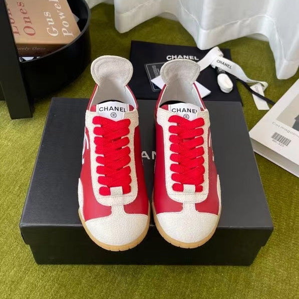 CC 26P Casual Sneaker Red White Leather Suede