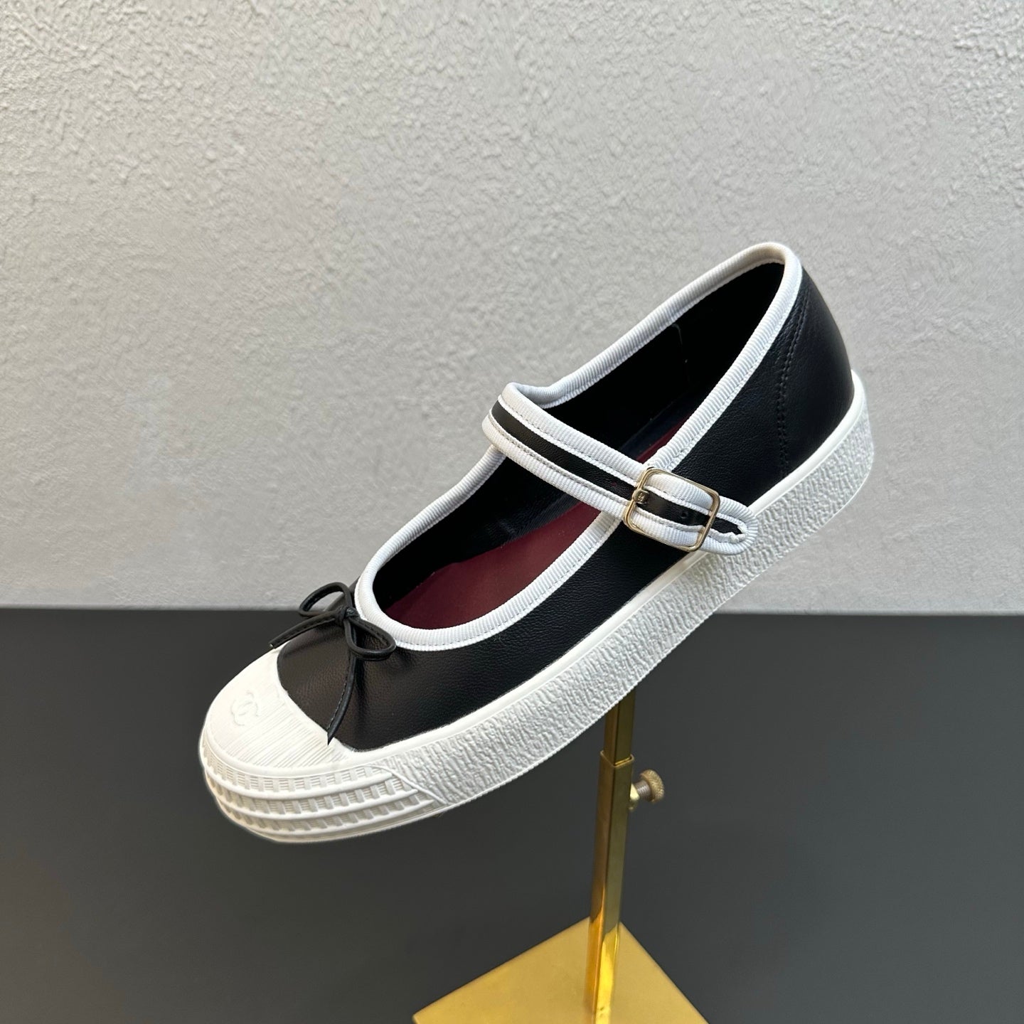 CC 26s Mary Jane Flat Black White Lambskin 846330