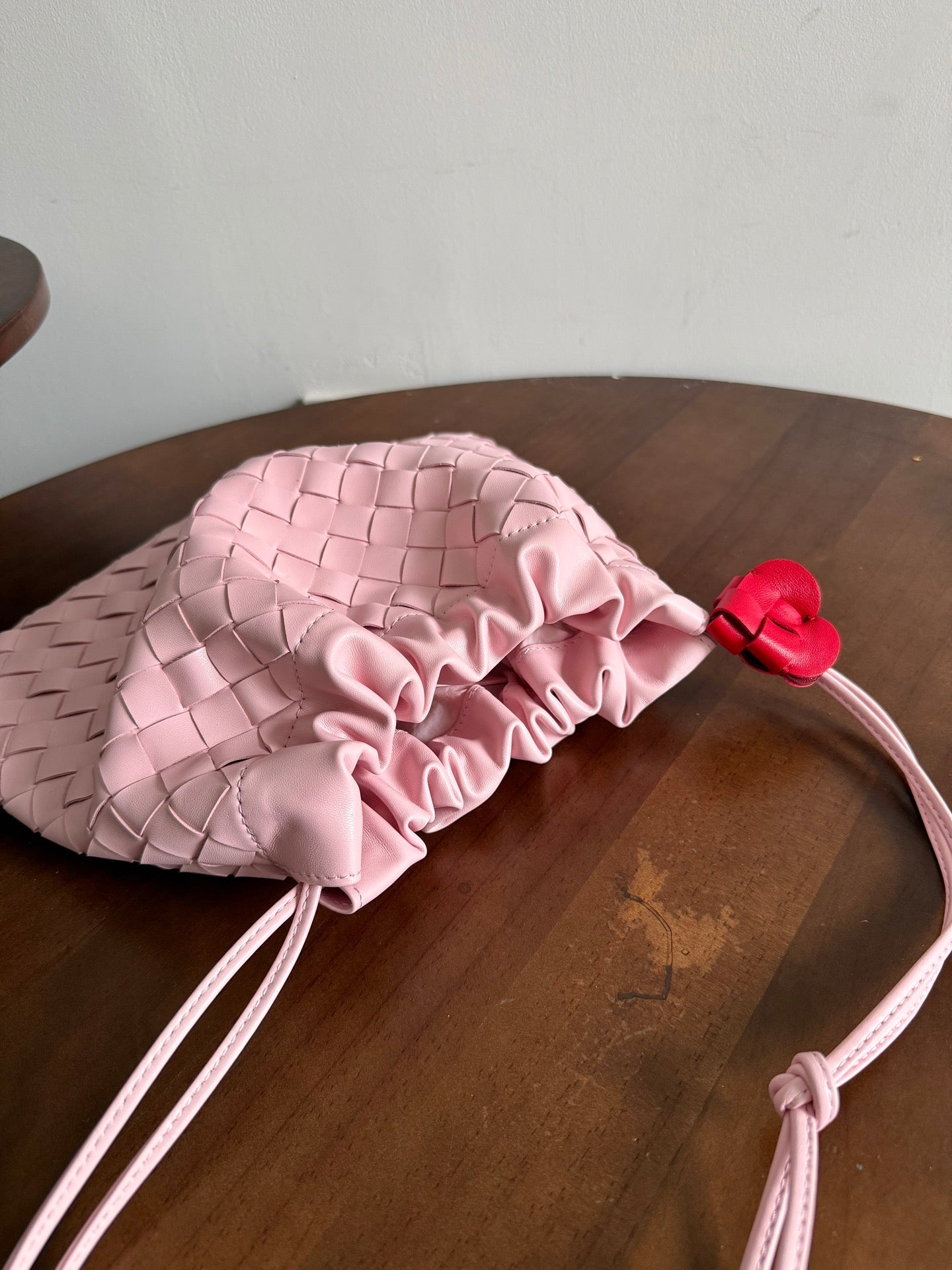 BV 26s Dust Bag Light Pink Intrecciato Leather