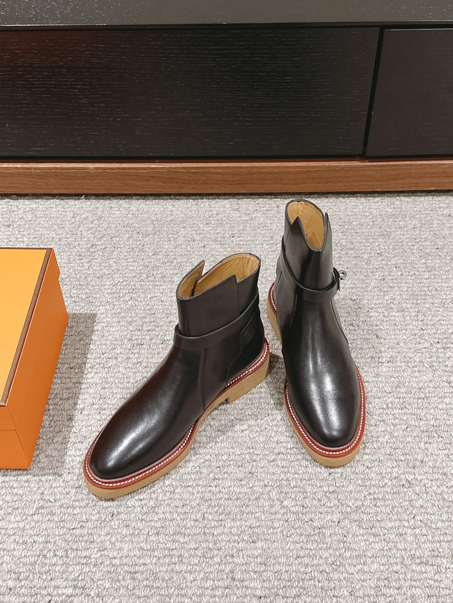 history ankle boot black calfskin