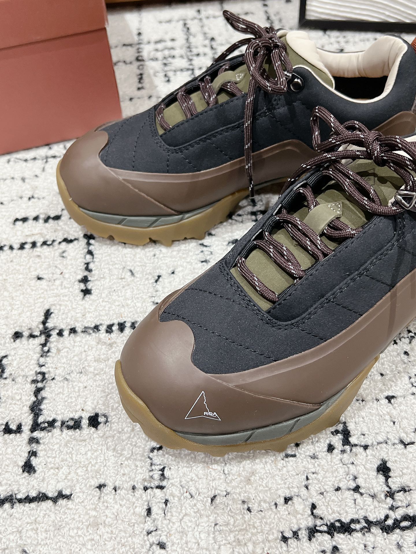 LP Katharina Sneaker In Black Mix Earth Brown Denim Fabric 997603
