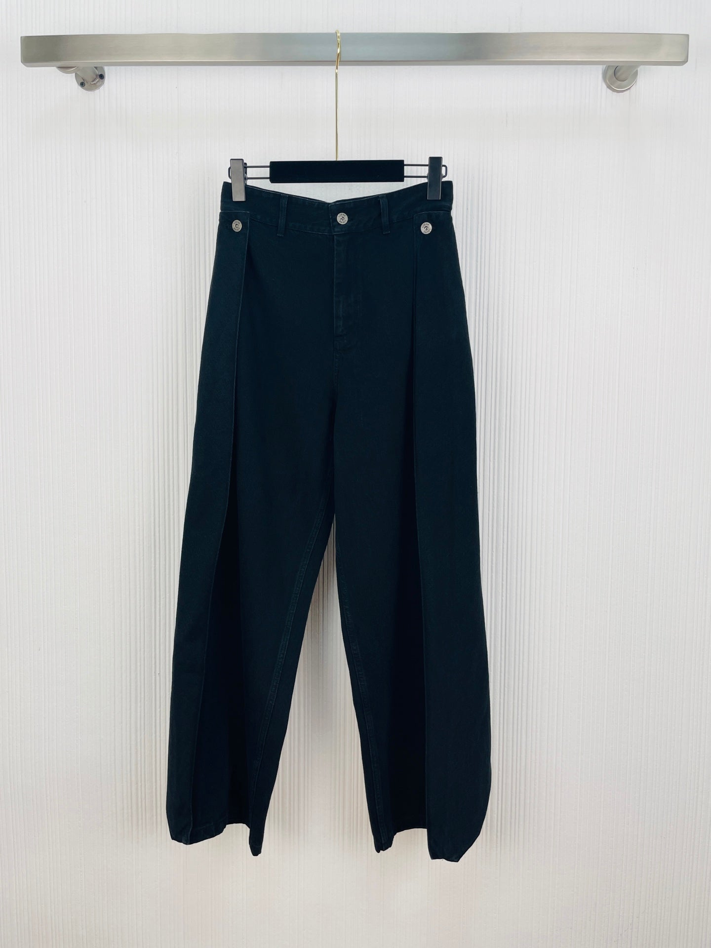 Loewe 26s Draped Flap Jeans Black Denim 400746