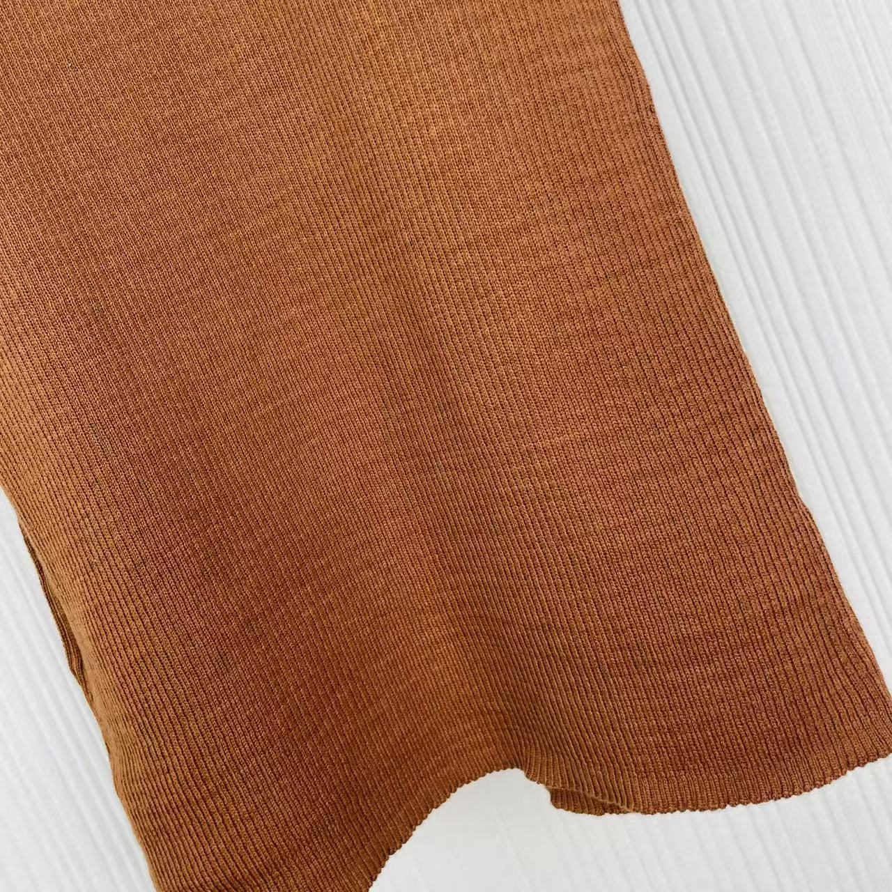 Miu 26s Knit Top Cocoa Brown Cotton 405421
