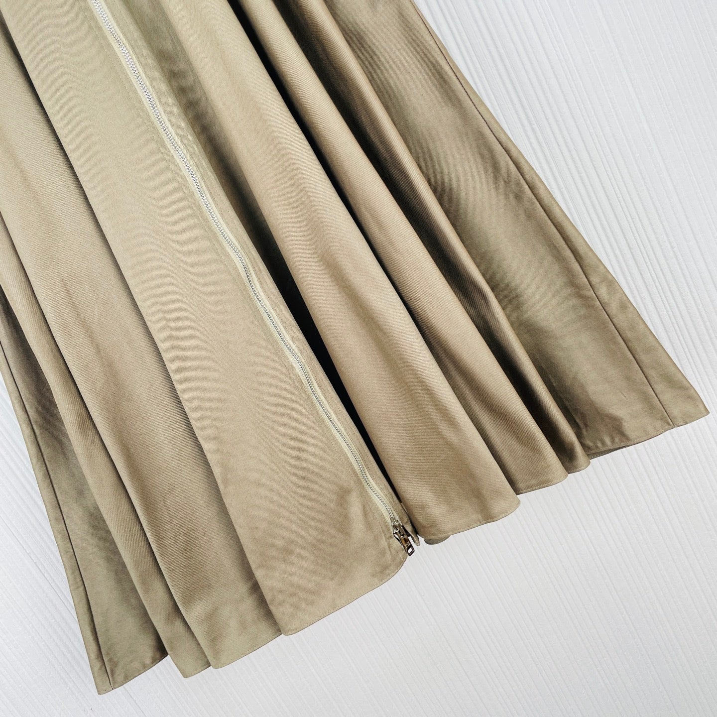 Prada A-line Skirt Khaki Cotton 414746