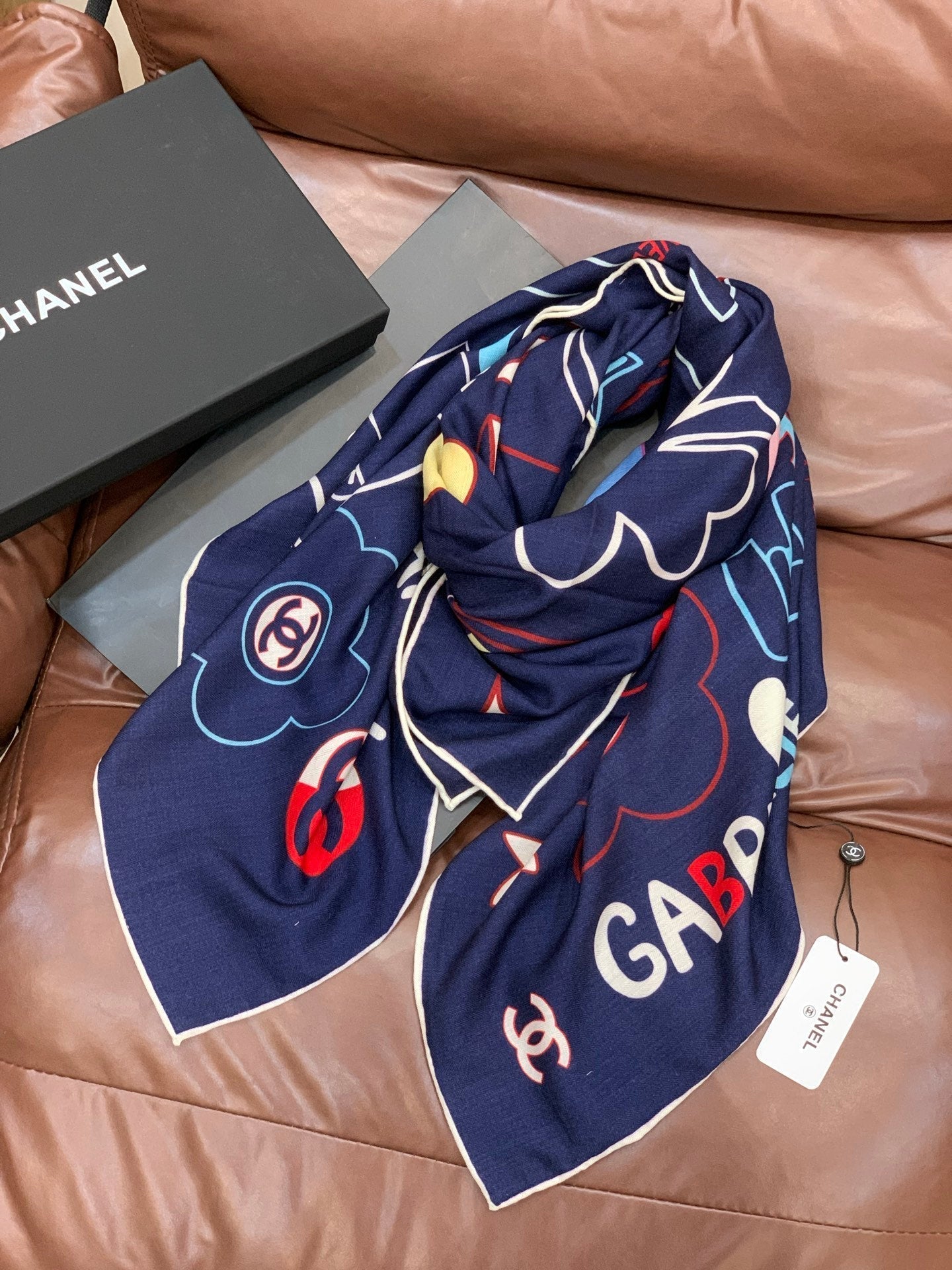 CC 25 Scarf 135CM Blue Colorful Cashmere 293208