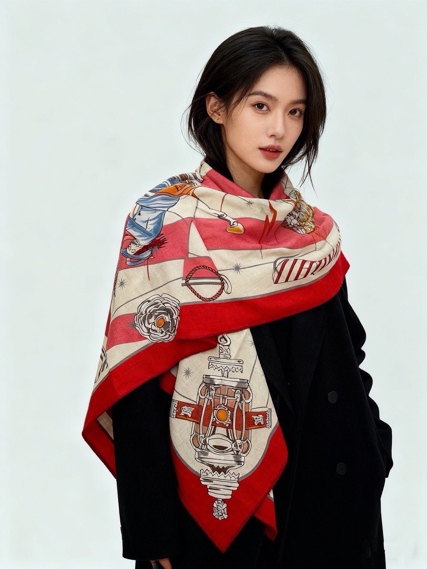 HM 26s Scarf 140 In Cashmere And Silk 216492