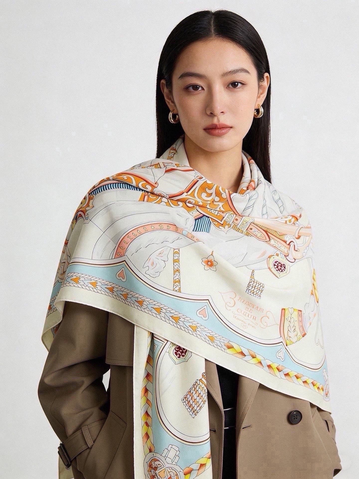 HM 26s Scarf 140 In Cashmere And Silk 216480