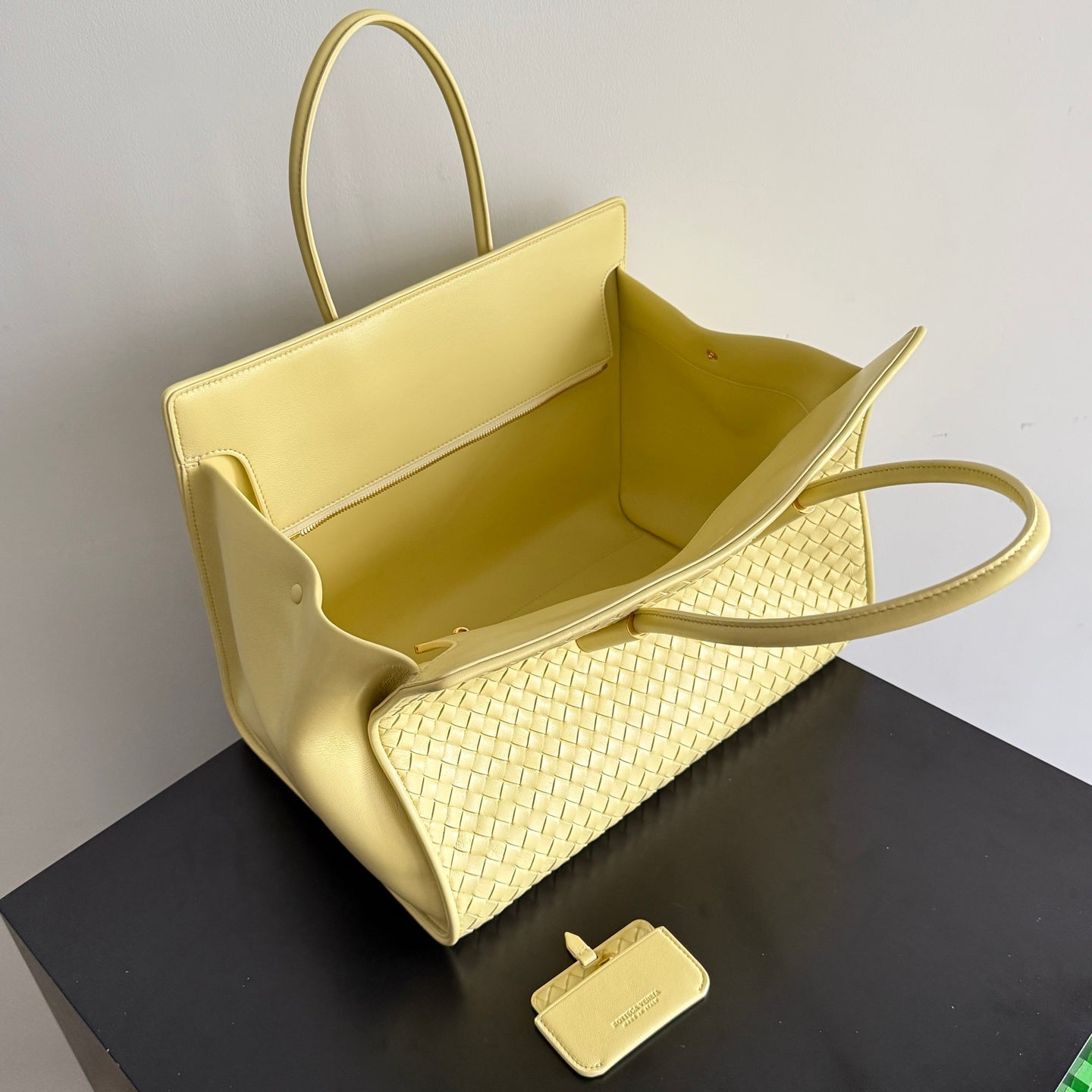 BV Barbara Tote Bag Light Yellow Intrecciato Leather