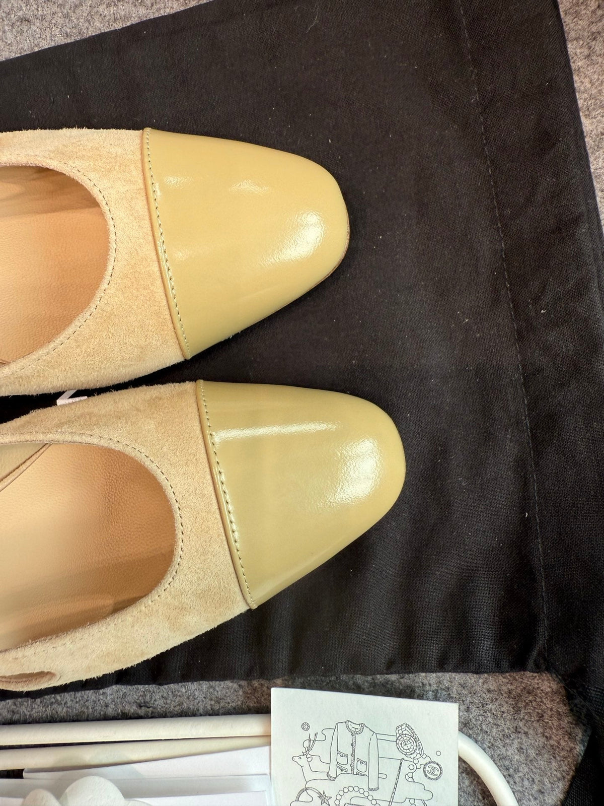 CC 26S Slingback Pumps 6.5cm Beige Suede Patent 118950