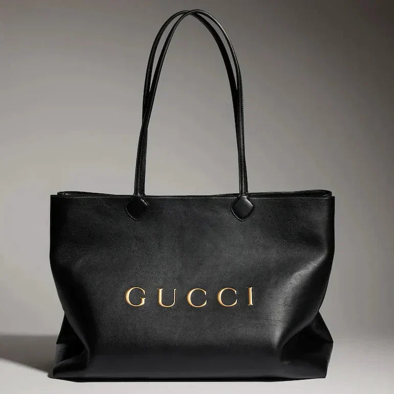 Gucci 2026 NY Large Tote Bag 42cm Black Canvas Leather