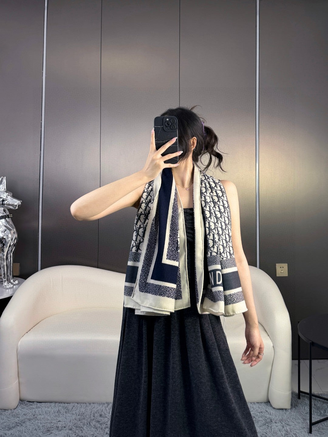 Dior 26s Scarf 140cm Silk & Cashmere 304567