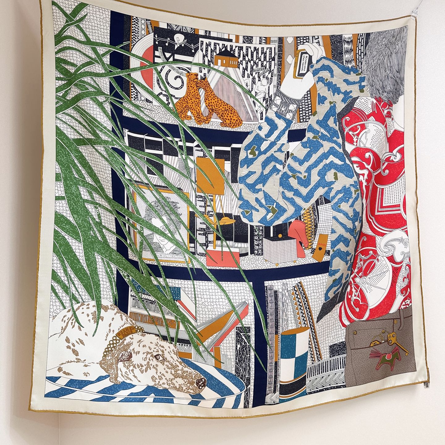 Hermes 26s Printed Square Scarf 88 In Silk 309442