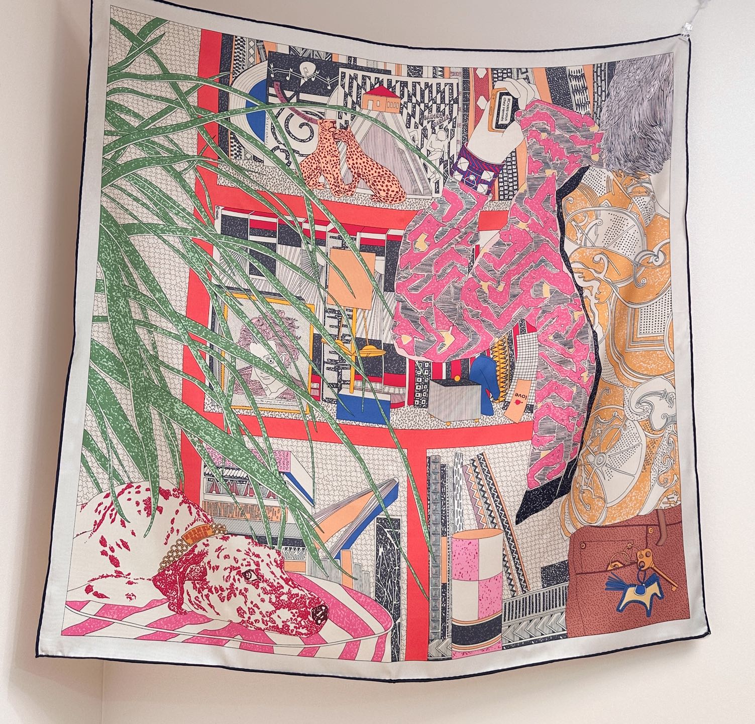 Hermes 26s Printed Square Scarf 88 In Silk 309444