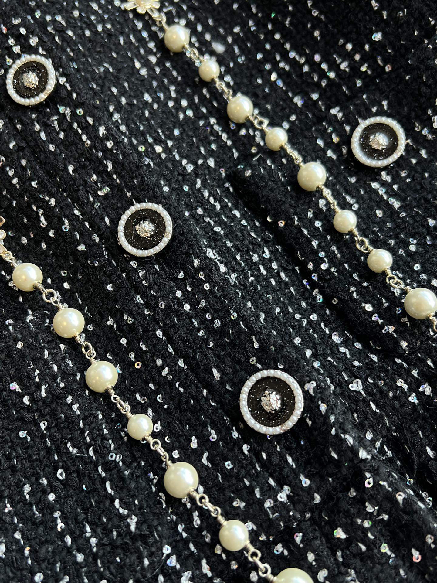 CC 25 Sequined Jacket In Black Tweed 277169