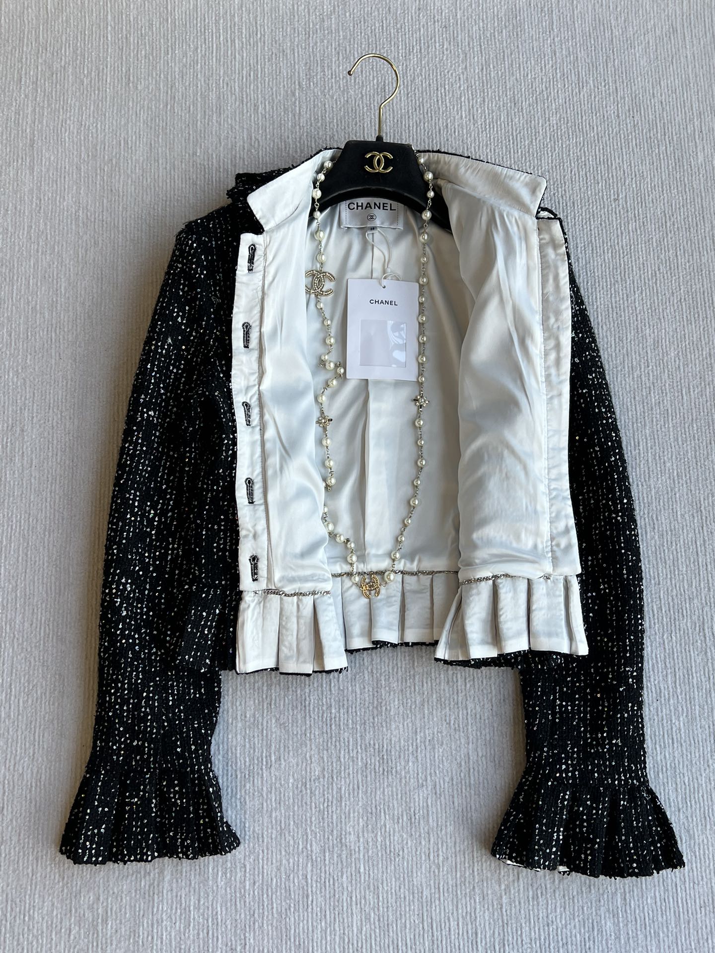 CC 25 Sequined Jacket In Black Tweed 277169