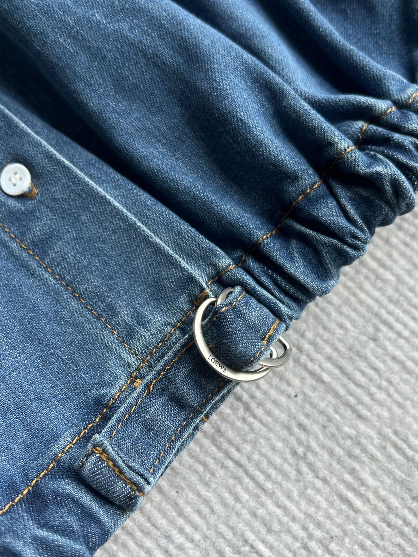 Loewe Belted Shirt Blue Denim 372592