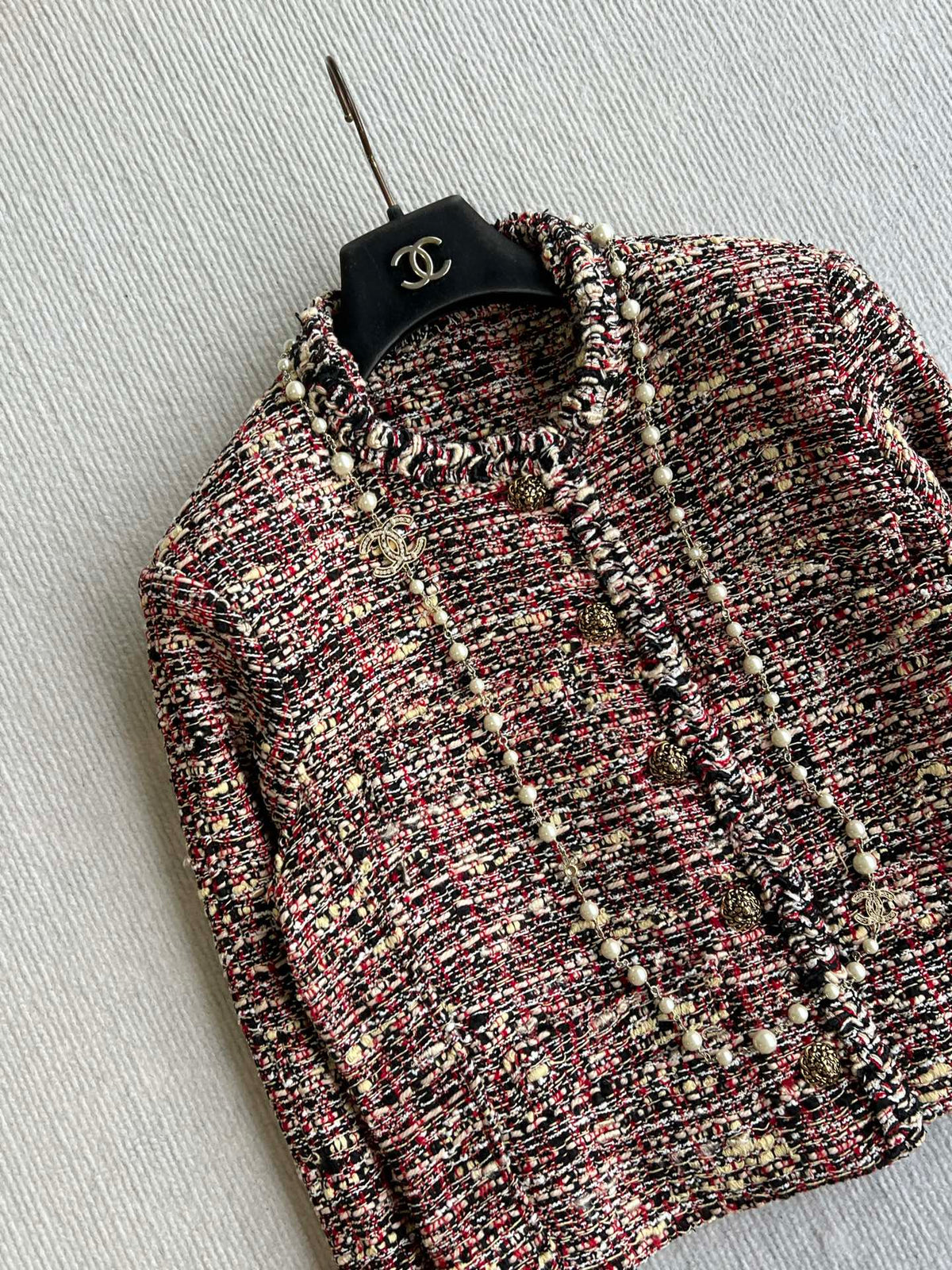 Chanel 26s Tweed Crop Jacket Multicolor Cotton Blend 434484