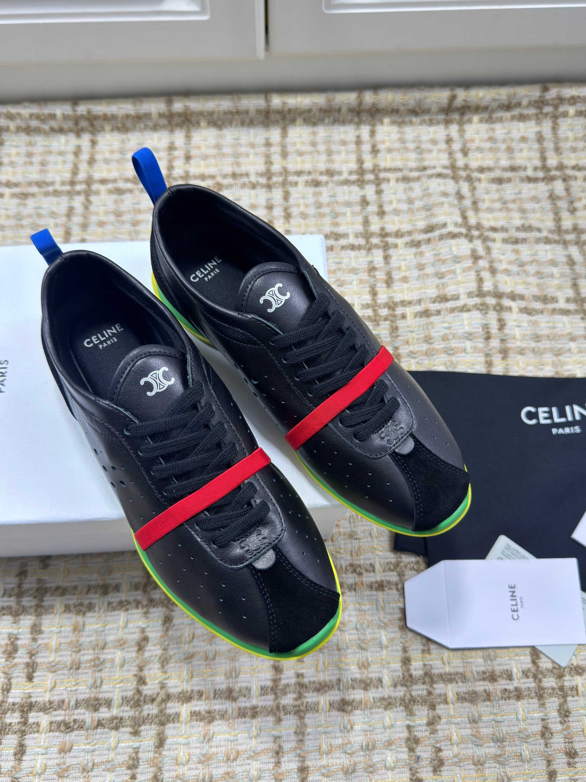 CE 26s Triomphe Low Top Sneakers Black Leather 144867