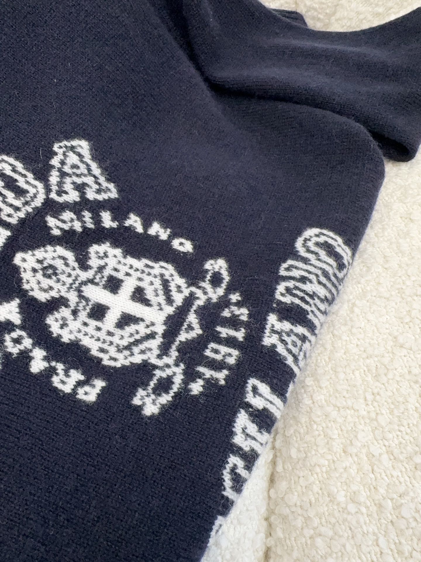 Prada Sweater Navy Blue Wool Cashmere