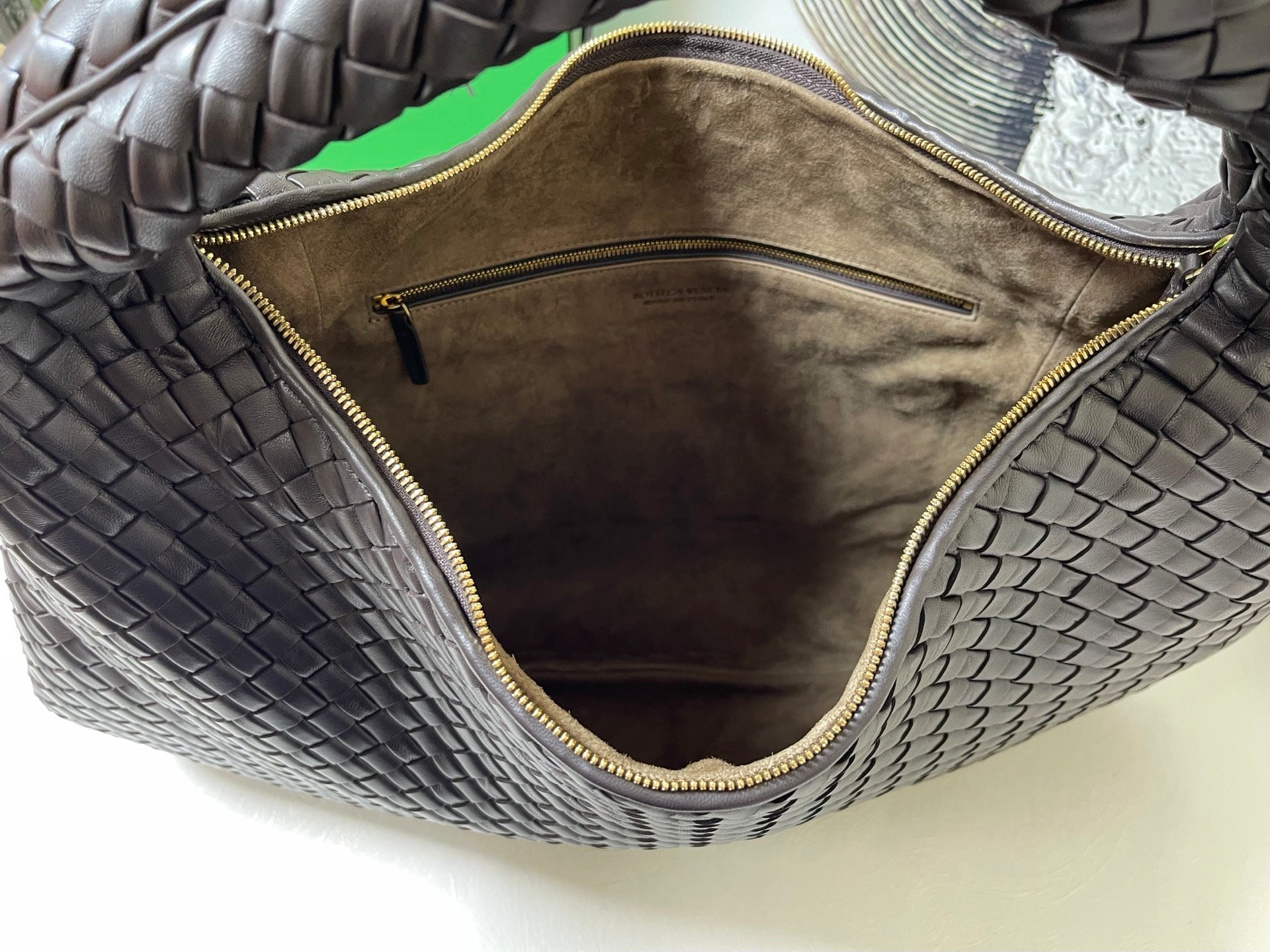 Bottega Veneta Maxi Veneta Bag 59cm Coffee Intrecciato Leather