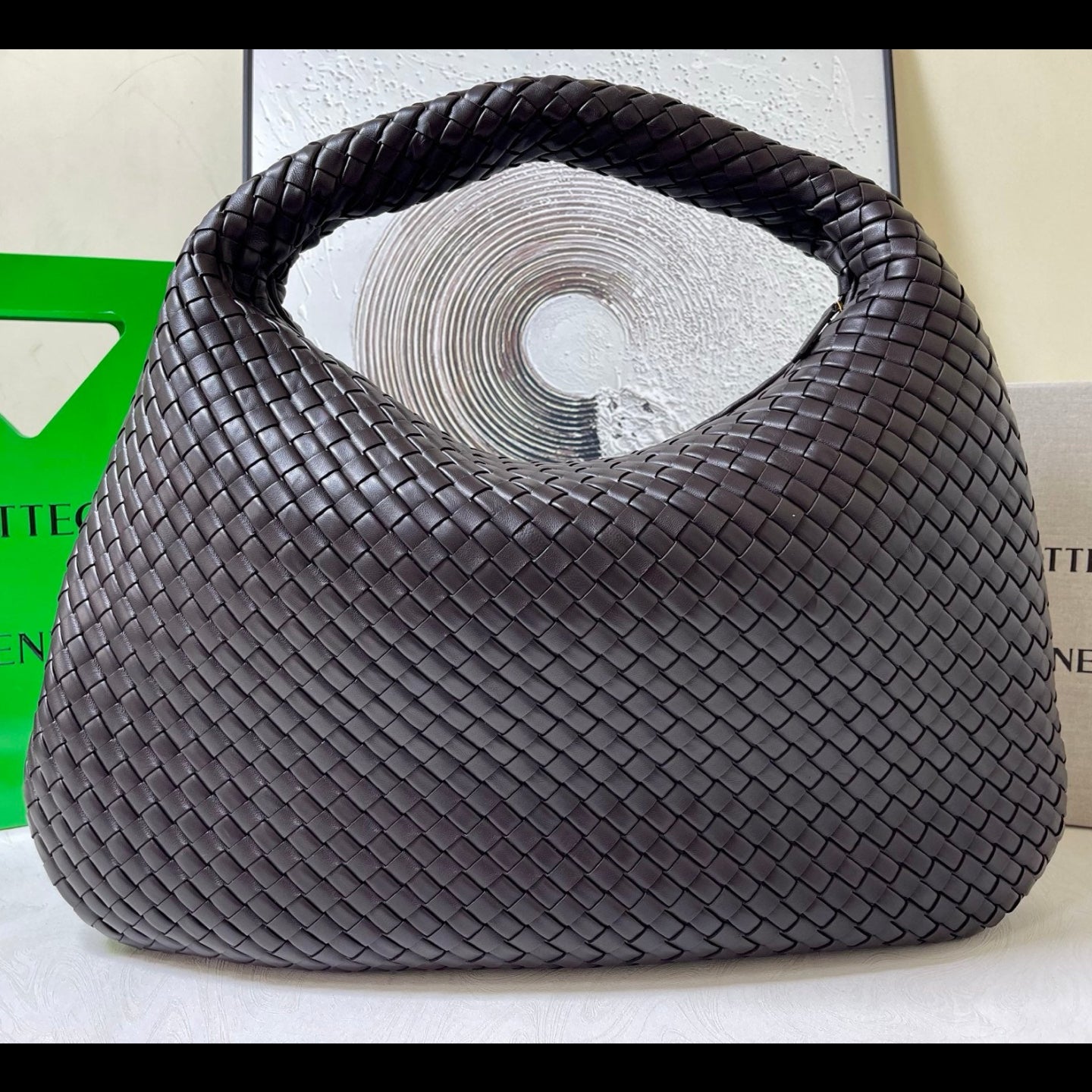 Bottega Veneta Maxi Veneta Bag 59cm Coffee Intrecciato Leather