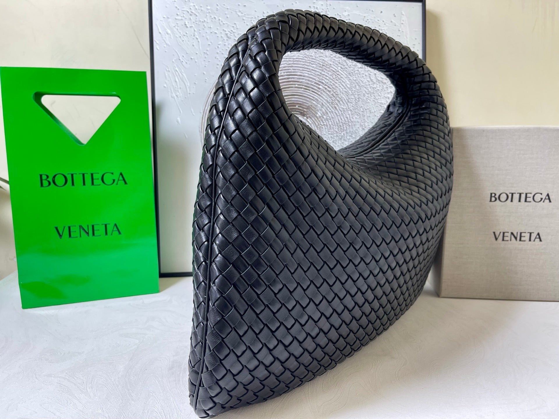 Bottega Veneta Maxi Veneta Bag 59cm Black Intrecciato Leather