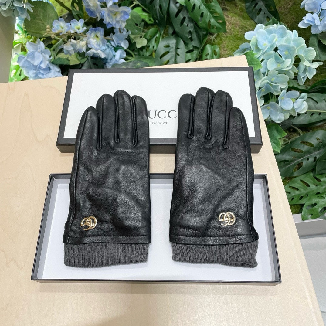 GLOVES IN BLACK SHEEPSKIN MIX WOOL 463824