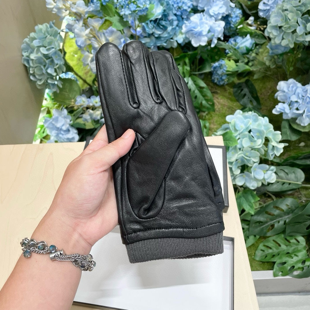 GLOVES IN BLACK SHEEPSKIN MIX WOOL 463824